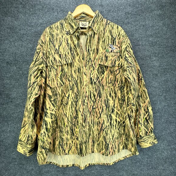 Made 2 Deceive Camo Shirt Mens Extra Large Button Down Hunting Outdoor Duck - Picture 1 of 16